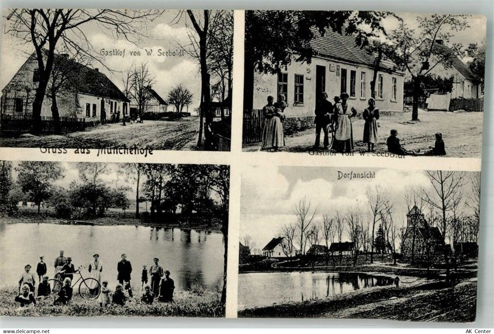 15374 O1278 Münchehofe b Müncheberg 1912 - Gasthaus Seebold Dorfsee Grup... - 13667616