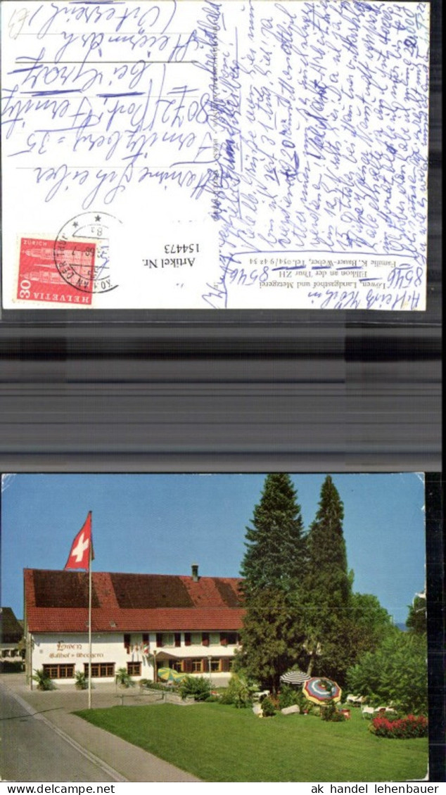 154473,Ellikon a. d. Thur Winterthur Landgasthof u. Metzgerei Löwen Fam. K Bauer Weber 1966 Kt Zürich