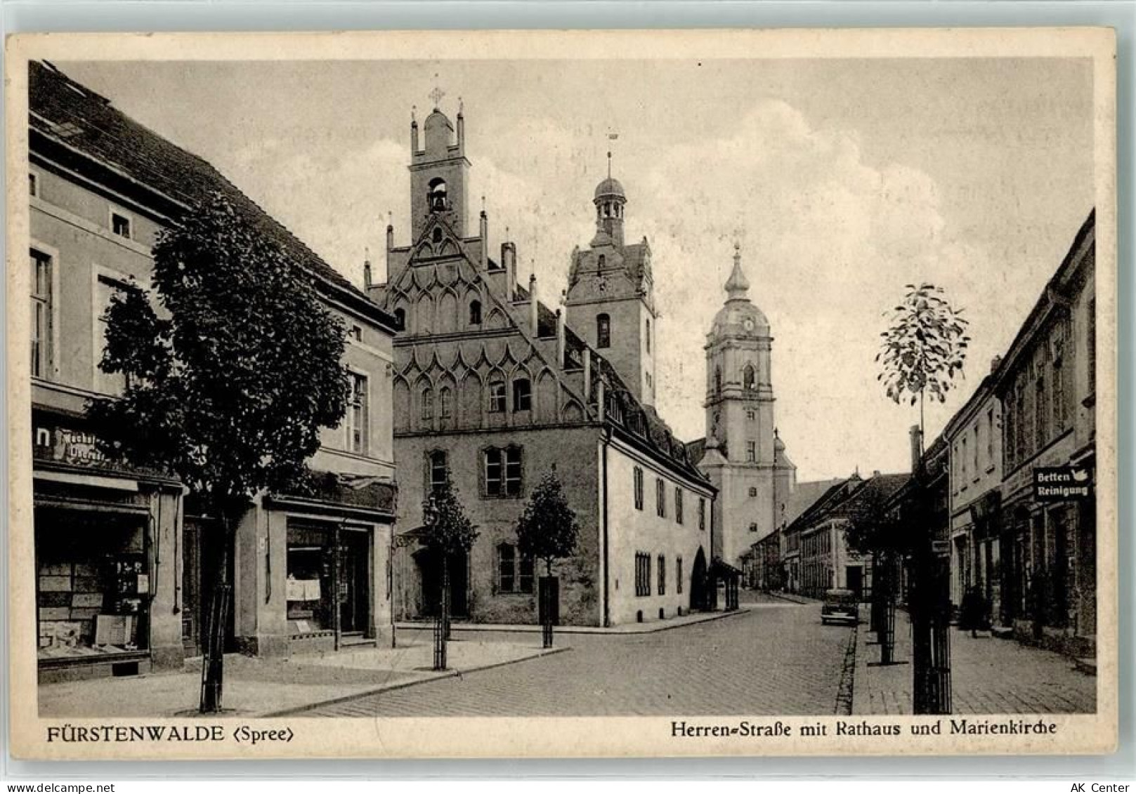 15517 O1240 Fürstenwalde , Spree - Herren Straße mit Rathaus und Marienk... - 13921391