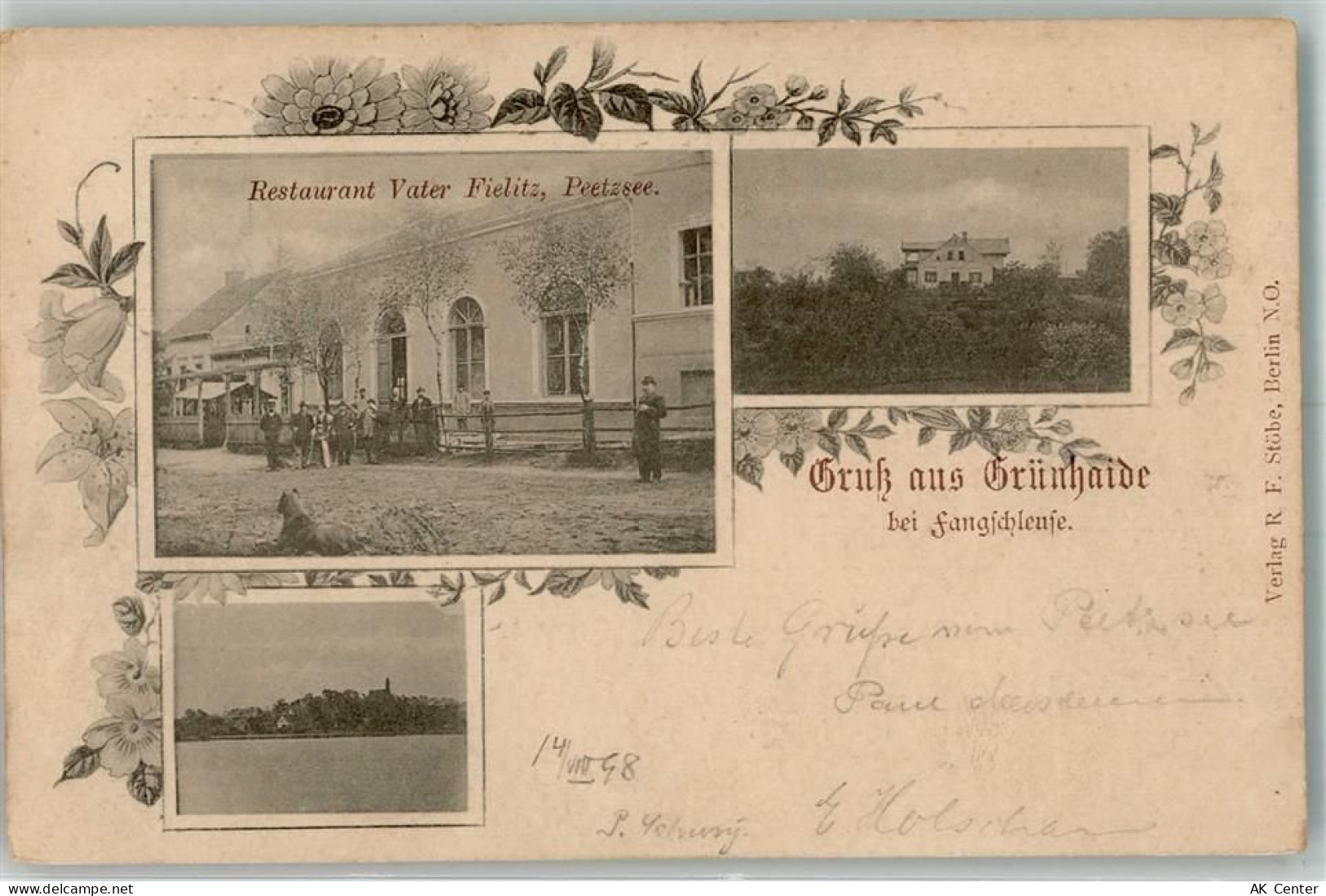 15537 O1252 Grünheide , Mark 1898 - Gasthaus Vater Fielitz Peetzsee - 13543917