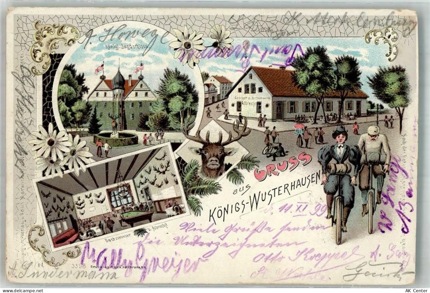 15711 O1600 Königs Wusterhausen 1899 Lithographie Kgl. Jagdschloss Gasth... - 13662559