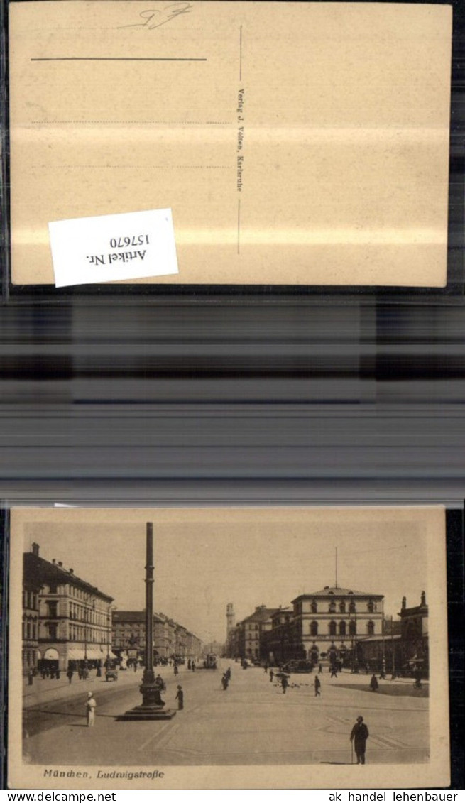 157670,München Ludwigstraße Ansicht m. Strassenbahn Personen Personen