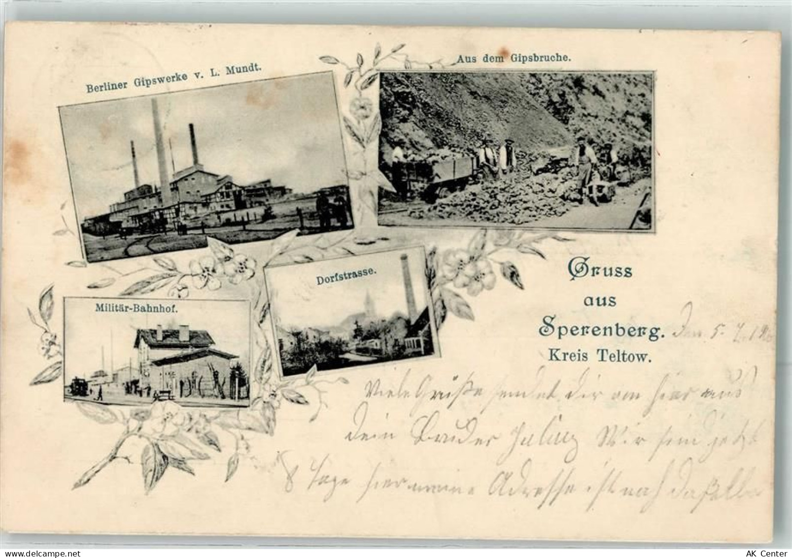 15838 O1637 Sperenberg 1900 - Berliner Gipswerke L. Mundt Gipsbruche Mil... - 13619613