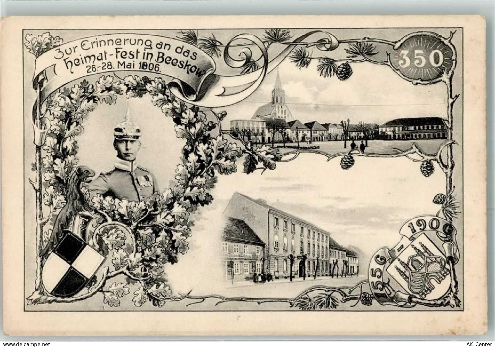 15848 O1230 Beeskow - Heimatfest Mai 1906 Soldat Uniform Orden Pickelhau... - 13612811