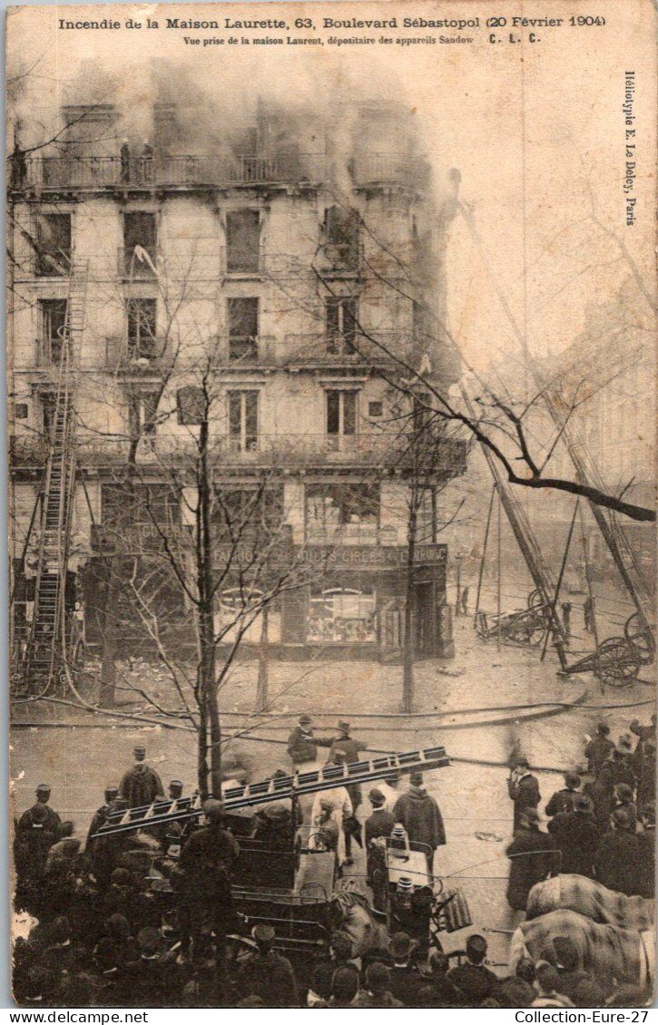 (16/01/26) 75-CPA PARIS - 1er ARRONDISSEMENT - 63 BOULEVARD SEBASTOPOL - INCENDIE DE LA MAISON LAURETTE