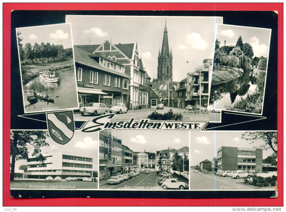 161565 / Emsdetten ( Westphalia ) - KIRCHSTRASSE , EMSPORTIE , GESCHWISTER SCHOLL , CAR SHIP - Germany Allemagne