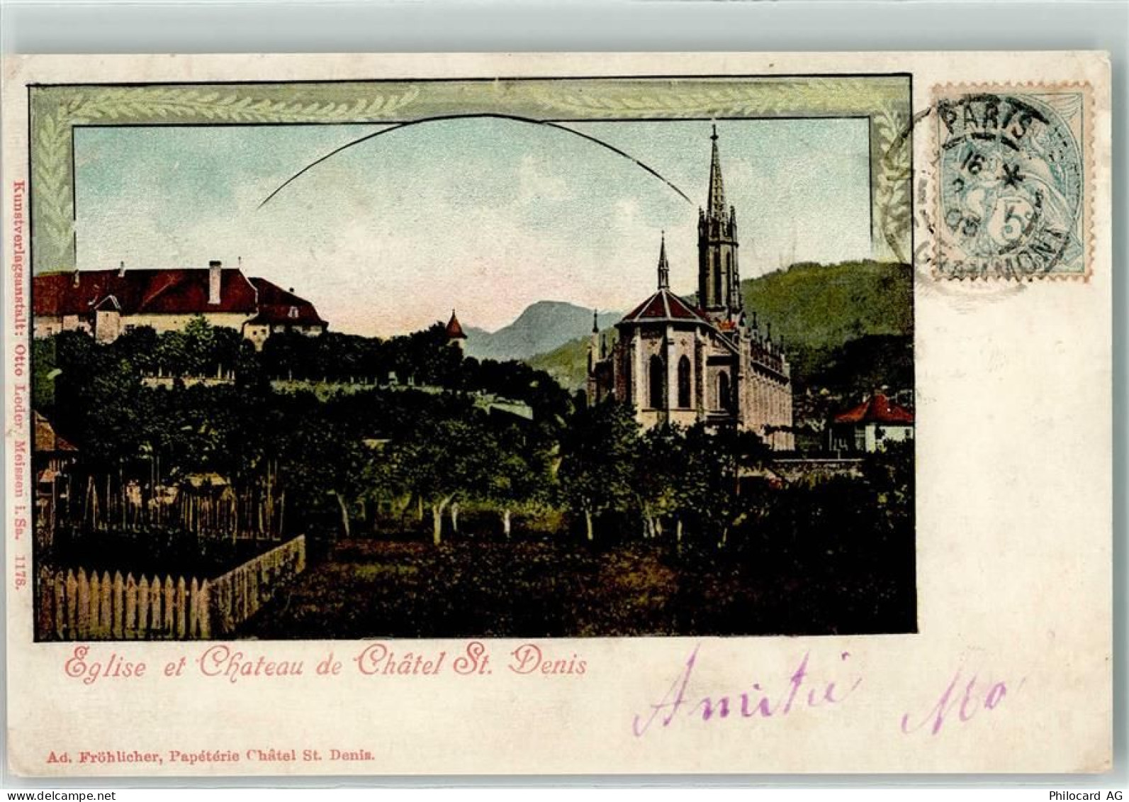 1618 Châtel-St-Denis 1905 - Kirche Schloss - 10610285
