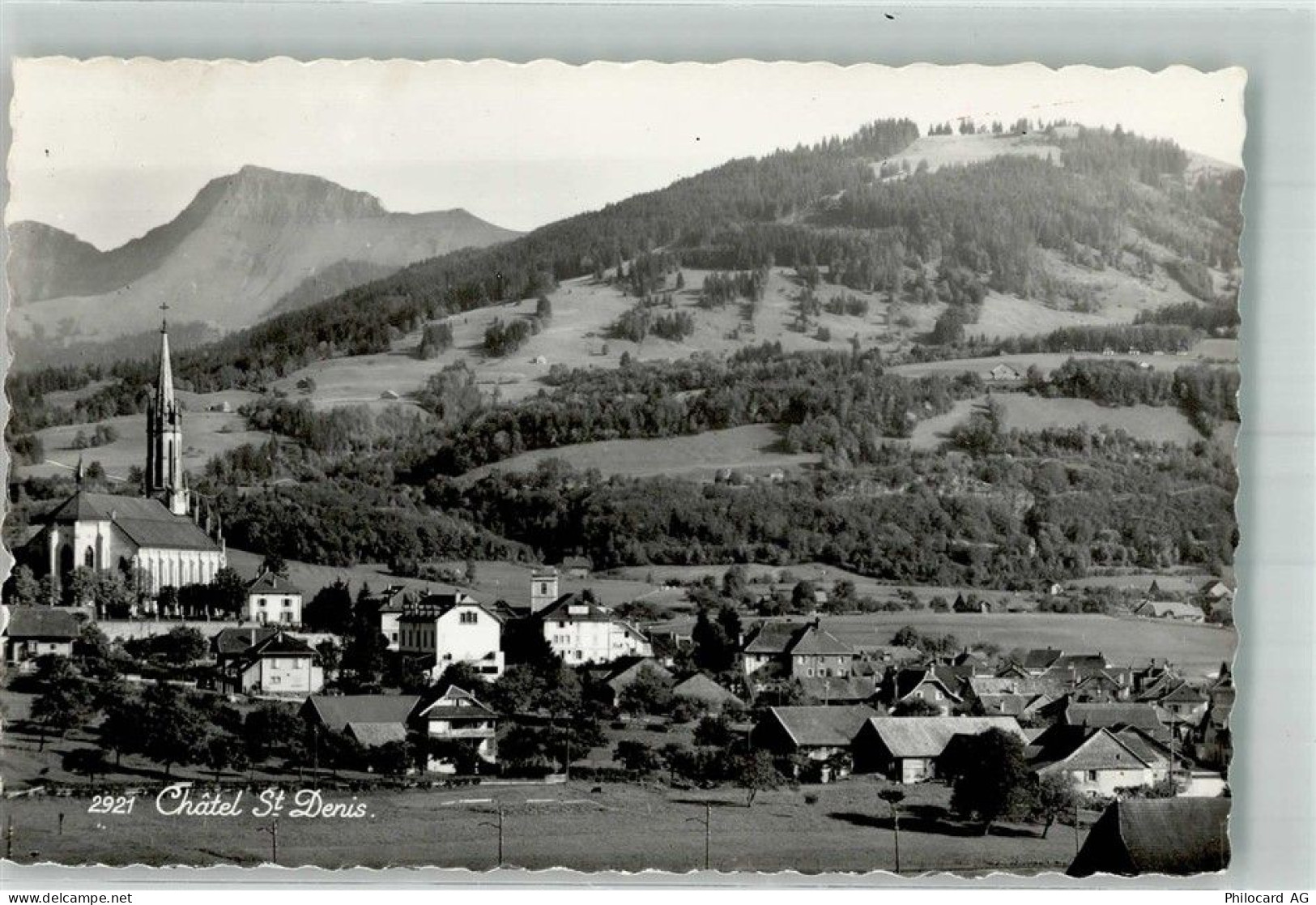 1618 Châtel-St-Denis 1956 Foto AK Kirche - 38216747