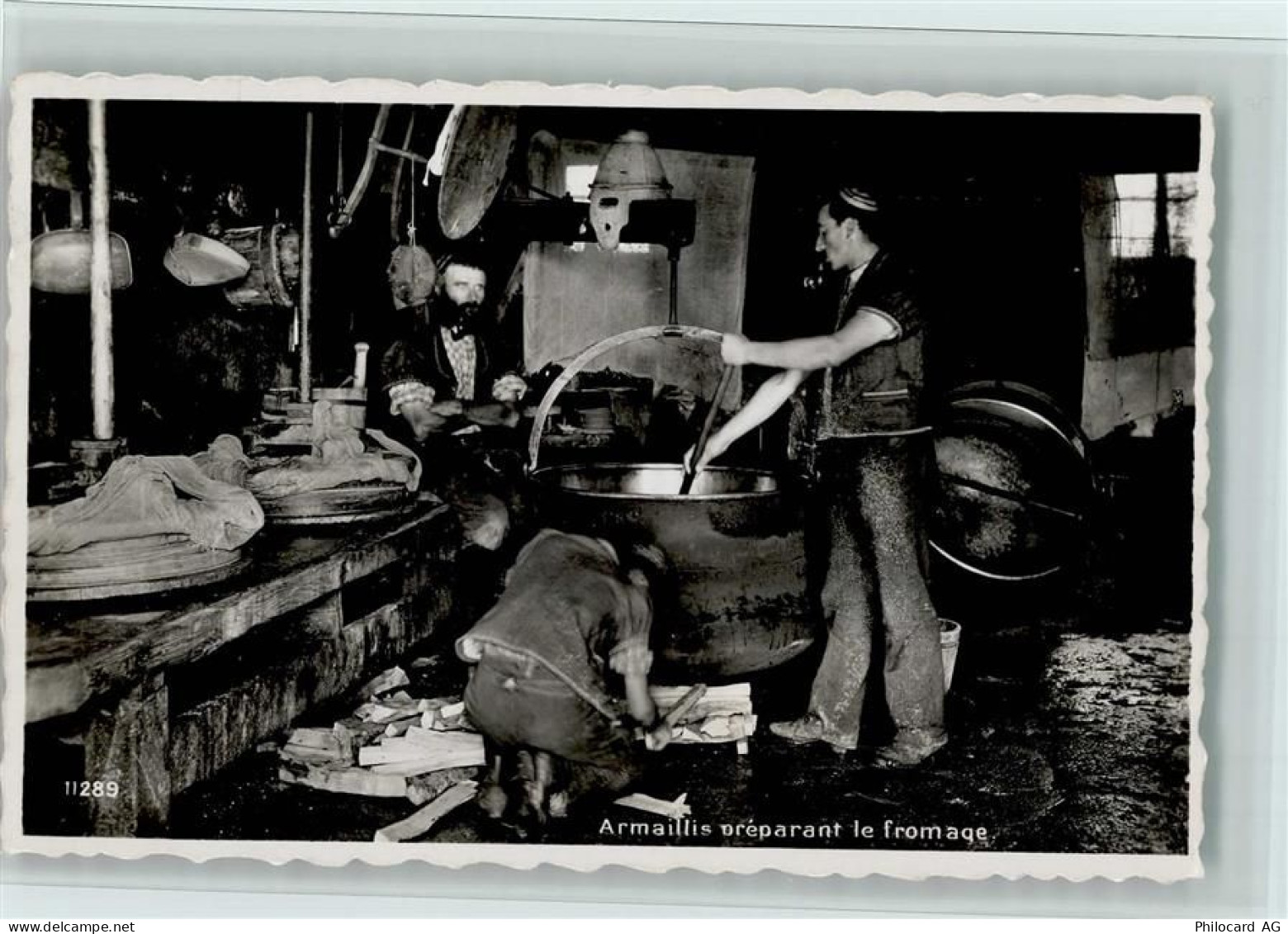 1618 Châtel-St-Denis - Armaillis préparant le fromage - 11063763