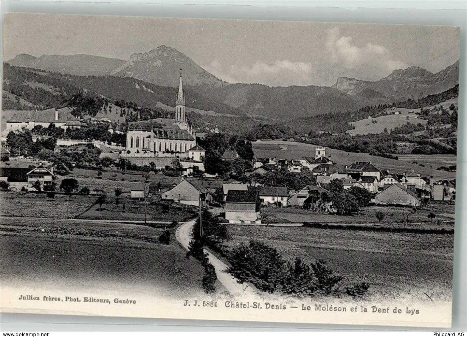 1618 Châtel-St-Denis Foto AK Kirche - 38211514