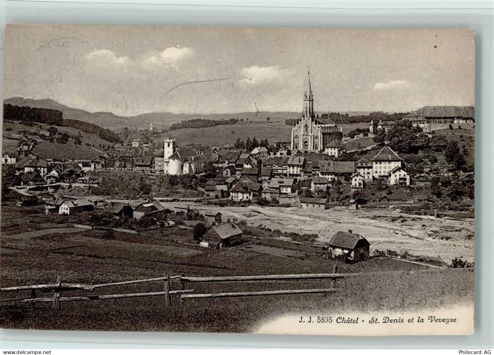 1618 Châtel-St-Denis - Stadtansicht m. Kirche - 10159224