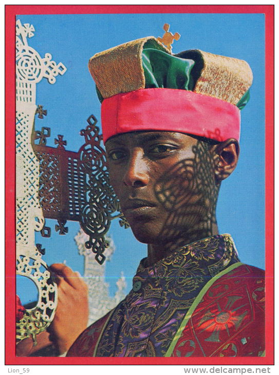 162276 / DEACON OF THE ETHIOPIAN ORTHODOX CHURCH COSTUMI TIPICI SACERDOTI PRETI - AFRICA  ETHIOPIA Ethiopie Athiopien