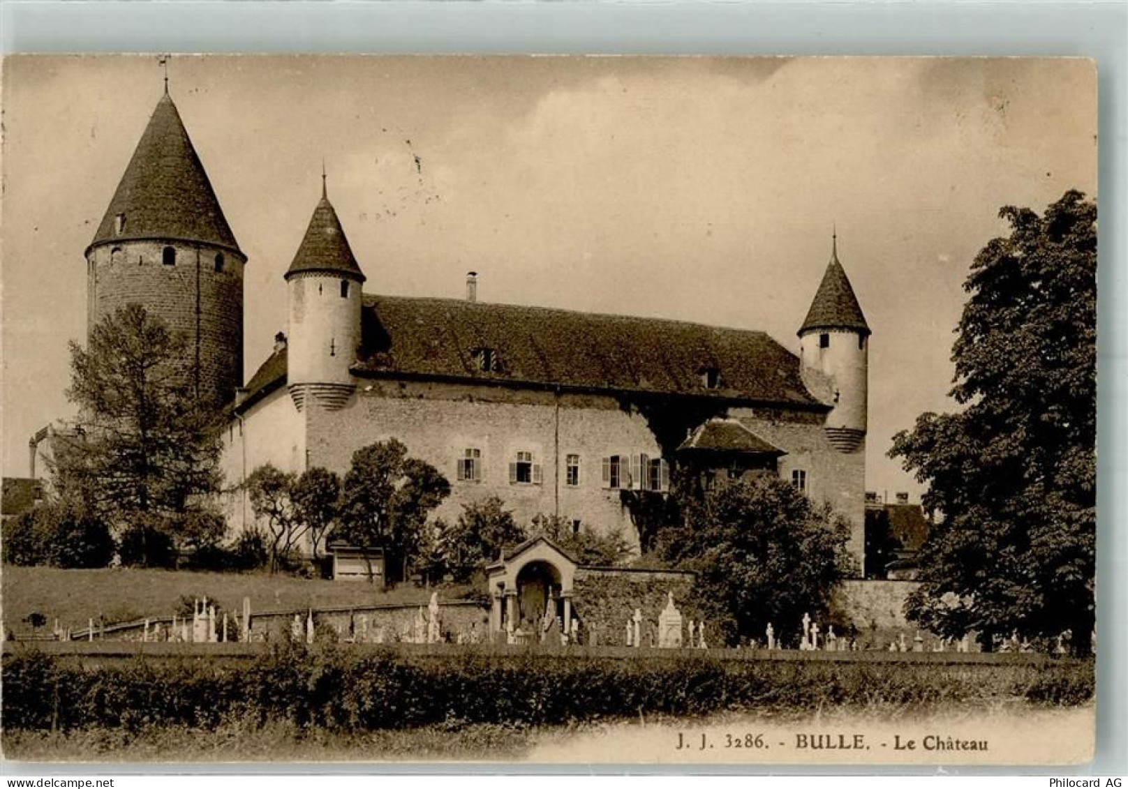 1630 Bulle 1916 Foto AK Schloss - 38194556