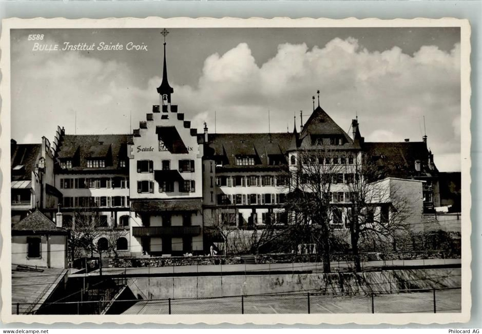 1630 Bulle 1957 Foto AK Feldpost Mil. Kurs.Schulen Institut Sainte Croix... - 38194558