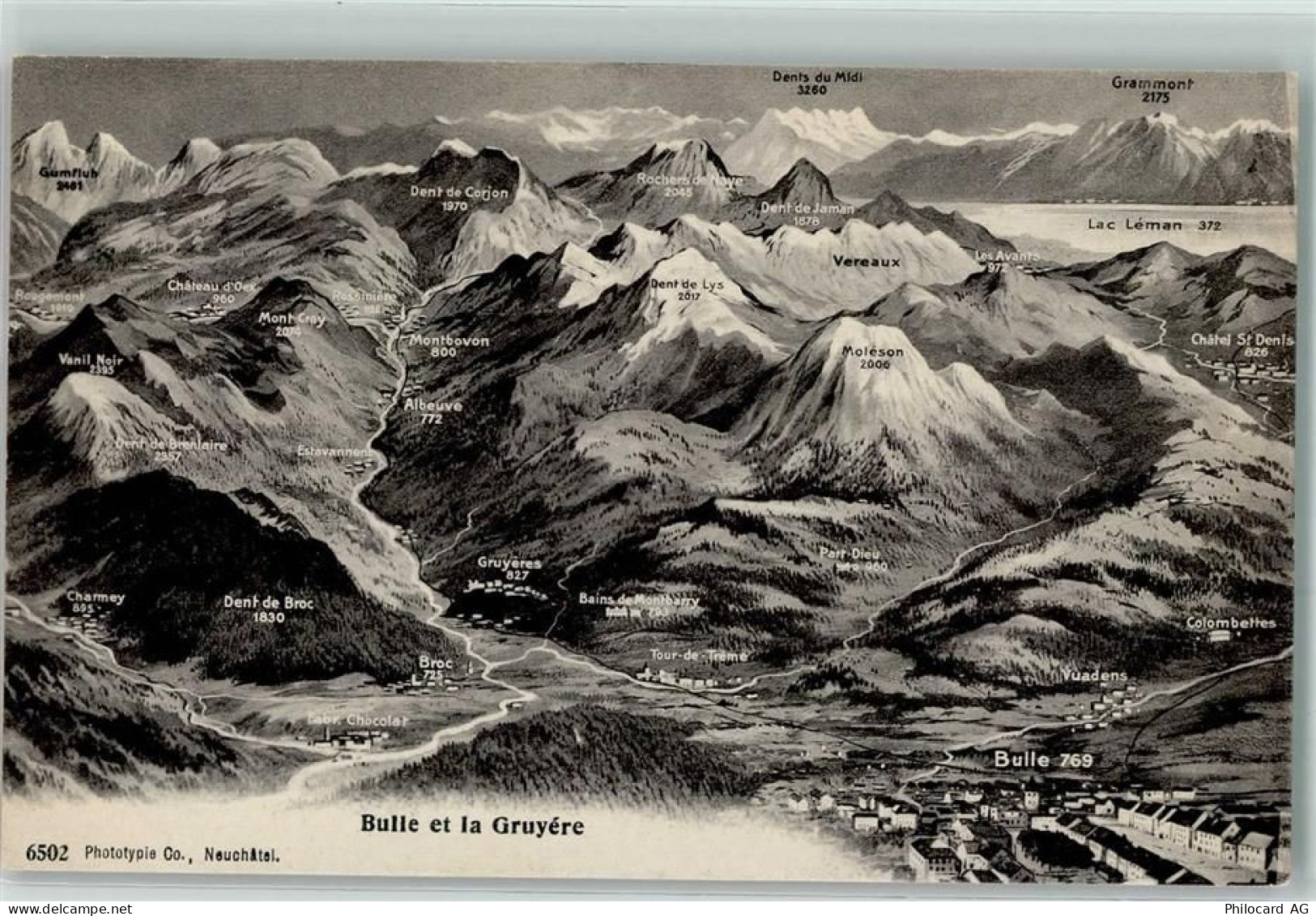 1630 Bulle Gebrauchsspuren Vogelschau Gruyere - 10583800