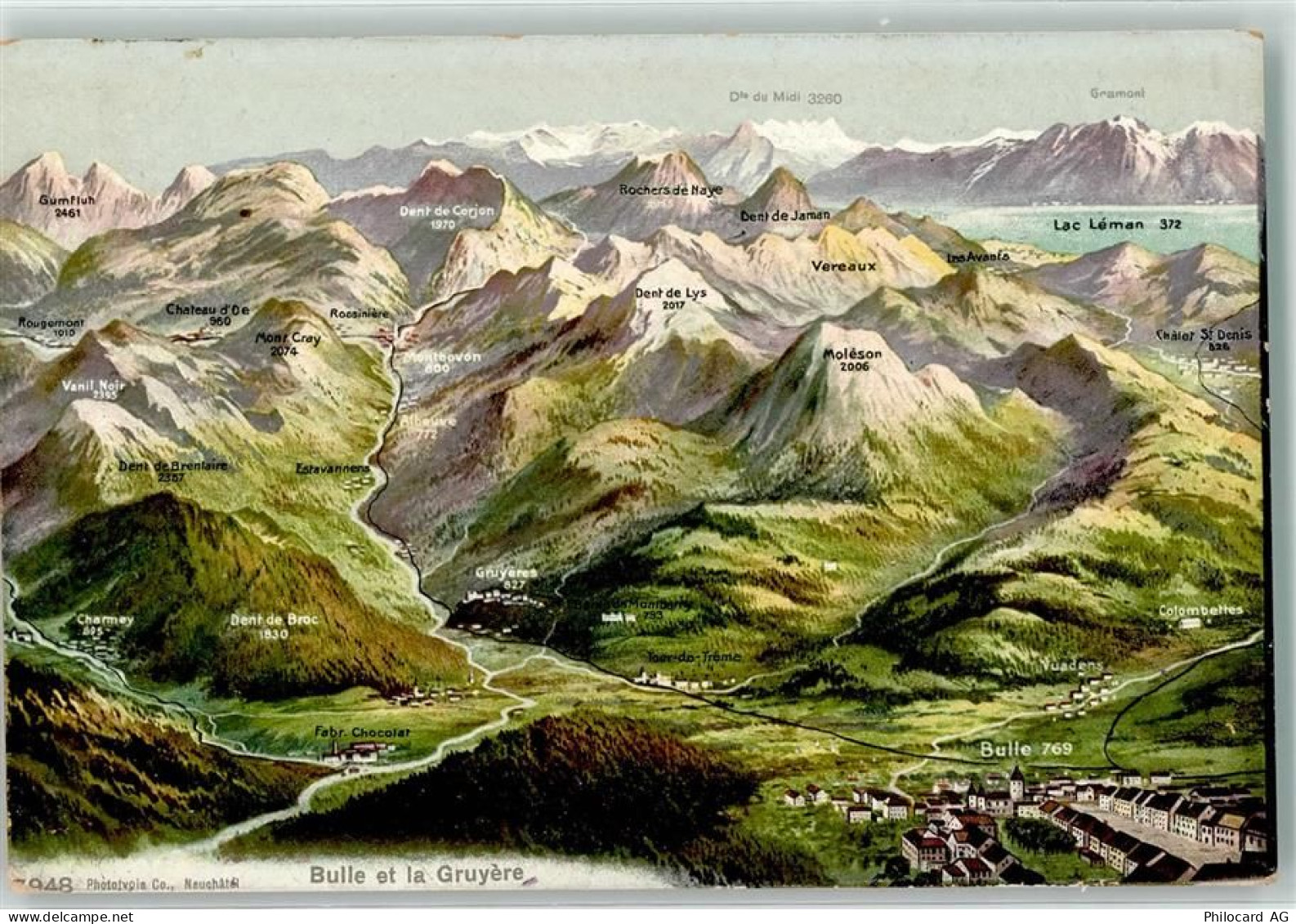 1630 Bulle - Gruyere Vogelschau - 39497682