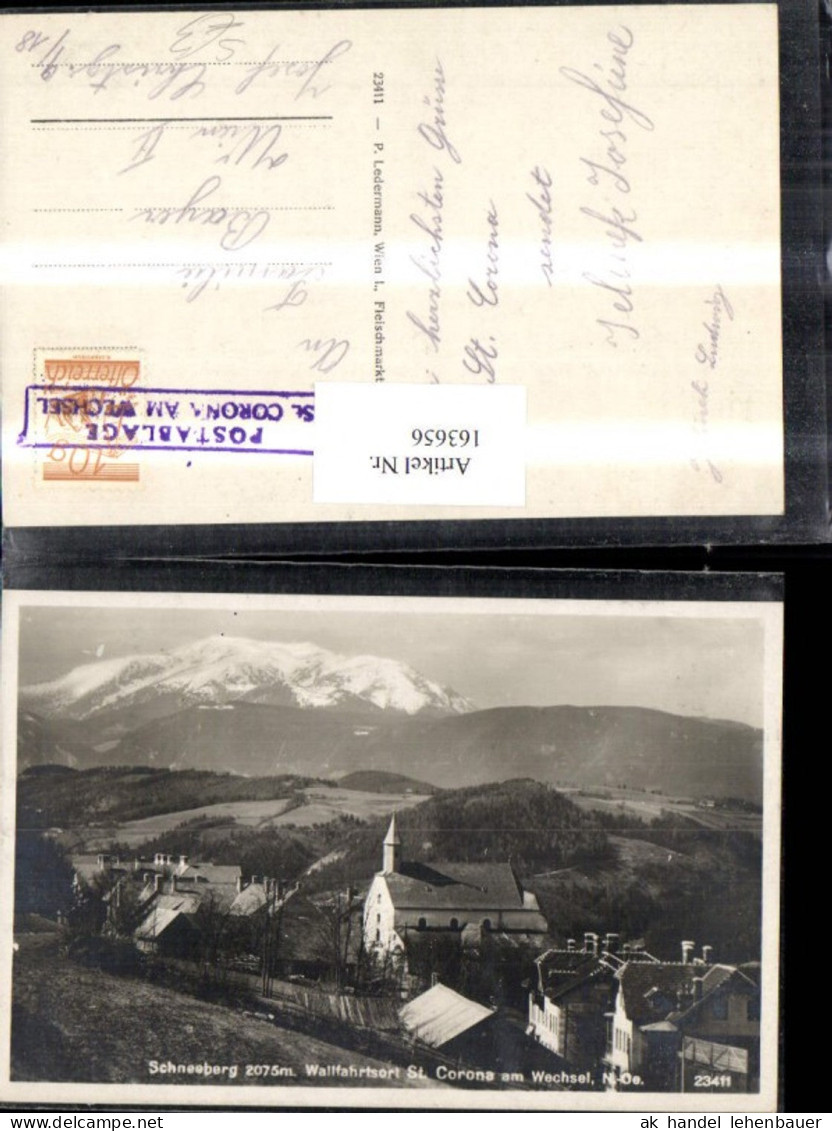163656,Schneeberg St Corona a. Wechsel Postablagestempel St Corona a. Wechsel