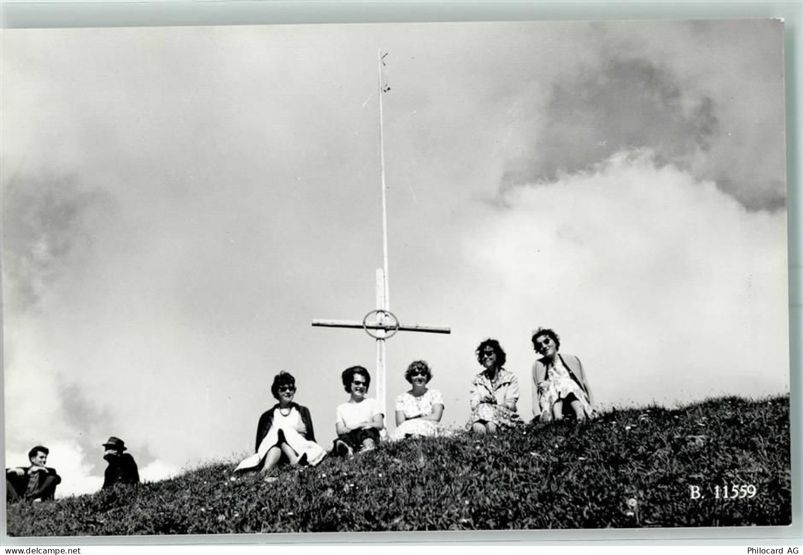 1637 Charmey Gruyère Gebrauchsspuren Telecabine Wandergruppe am Rasten... - 10398034