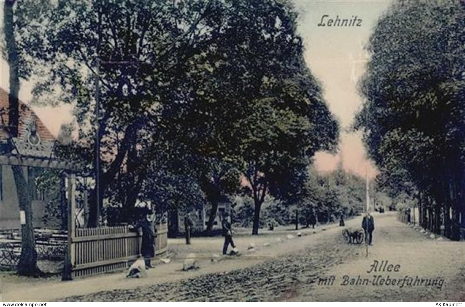 16515 O1407 Lehnitz - Lehnitz (o-1407) Leporello, Allee mit Bahnüberführ... - 55092760