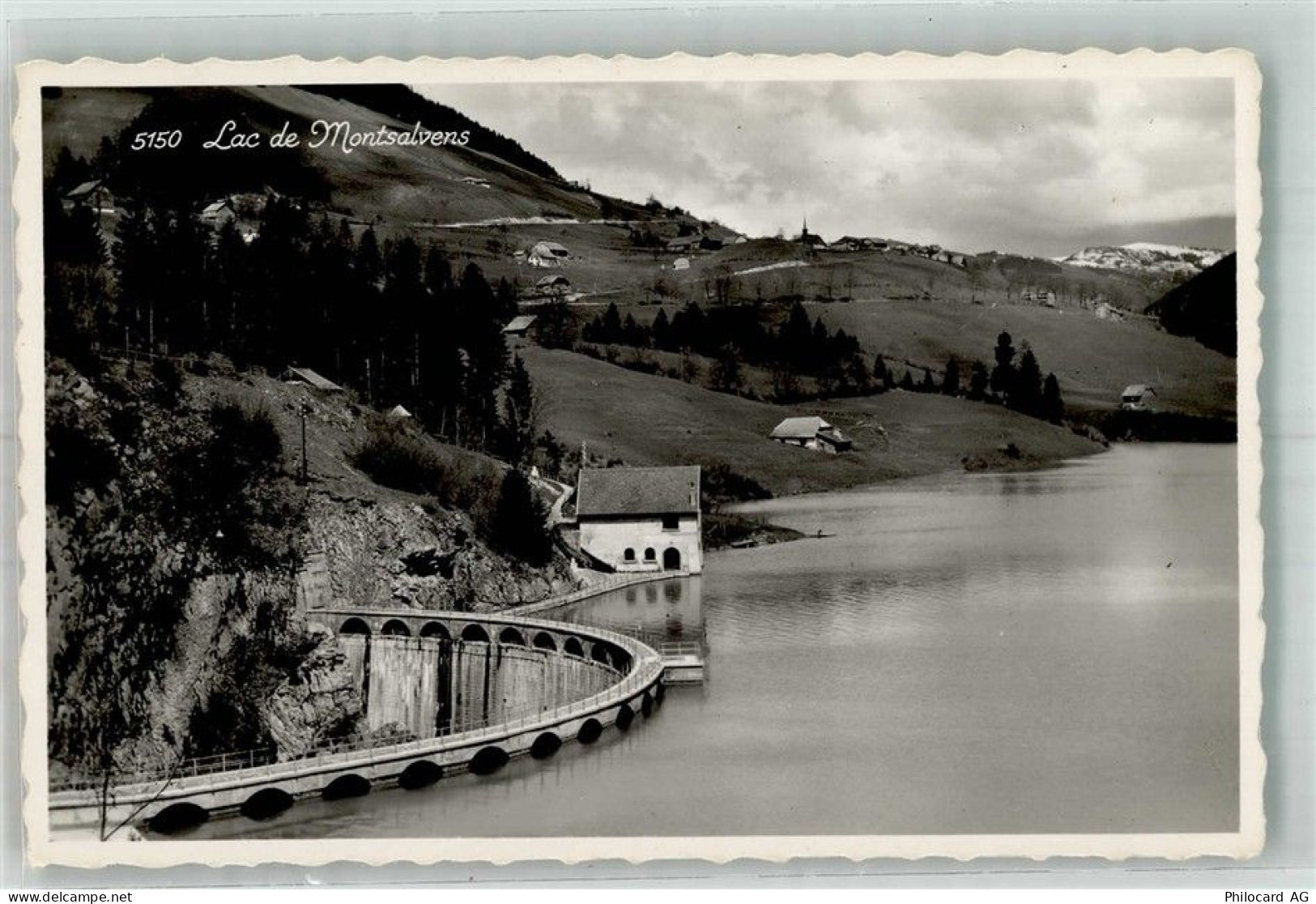 1653 Châtel-sur-Montsalvens Foto AK Stausee Lac de Montsalvens - 38211993