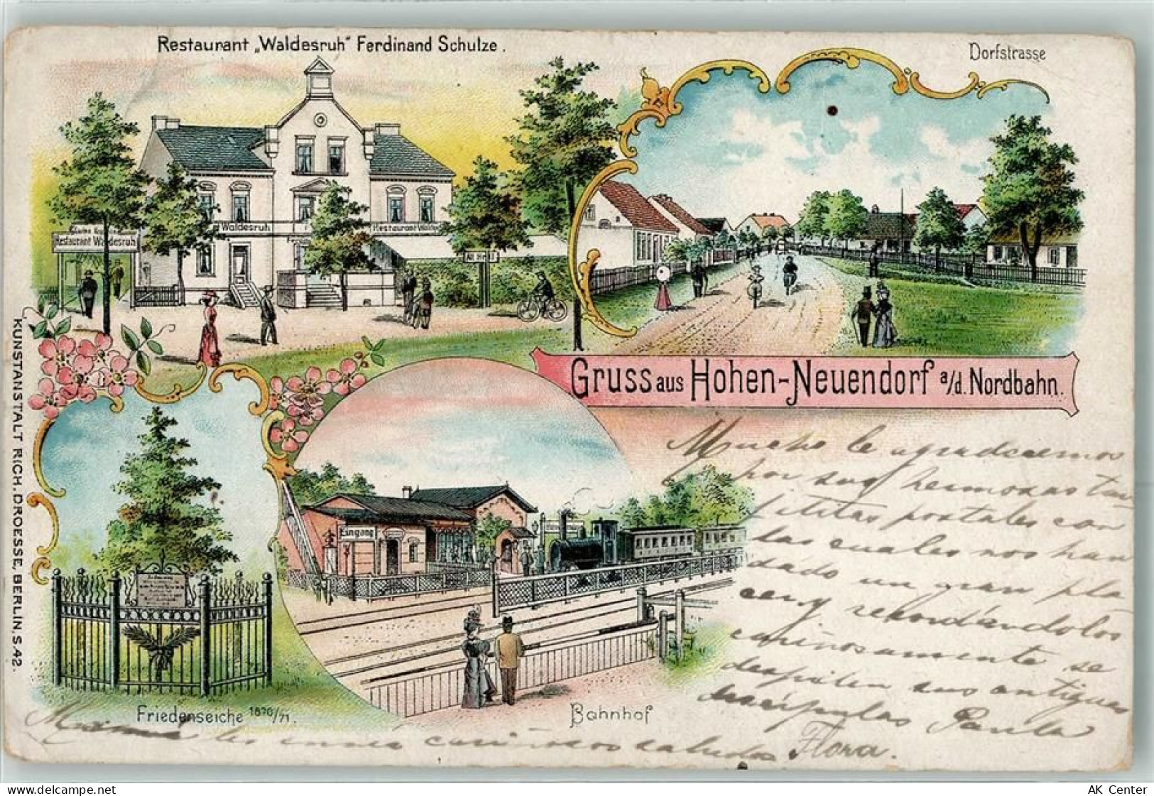 16540 O1406 Hohen Neuendorf 1901 Lithographie Gasthaus Waldesruh Ferdina... - 13611983