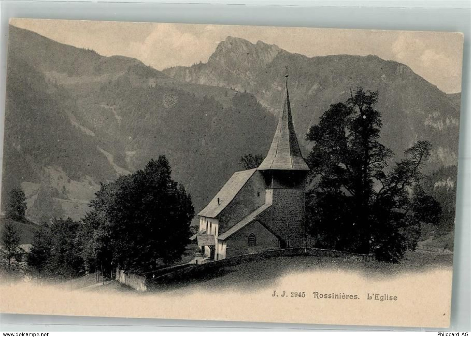 1658 Rossinière Foto AK Kirche - 38193965