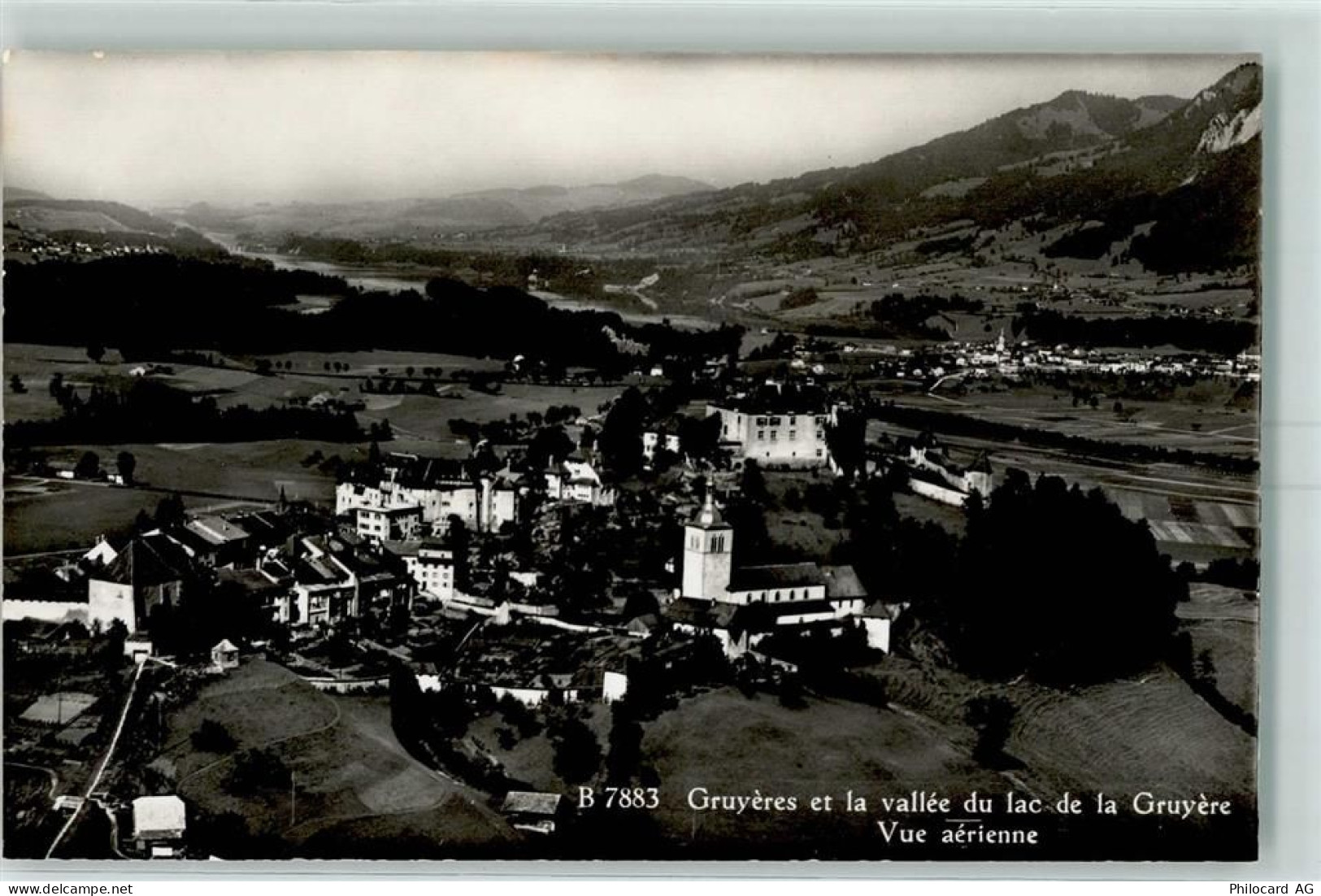 1663 Gruyères 1958 - et la vallee du lac de la Gruyere Vue aerienne - 10395925
