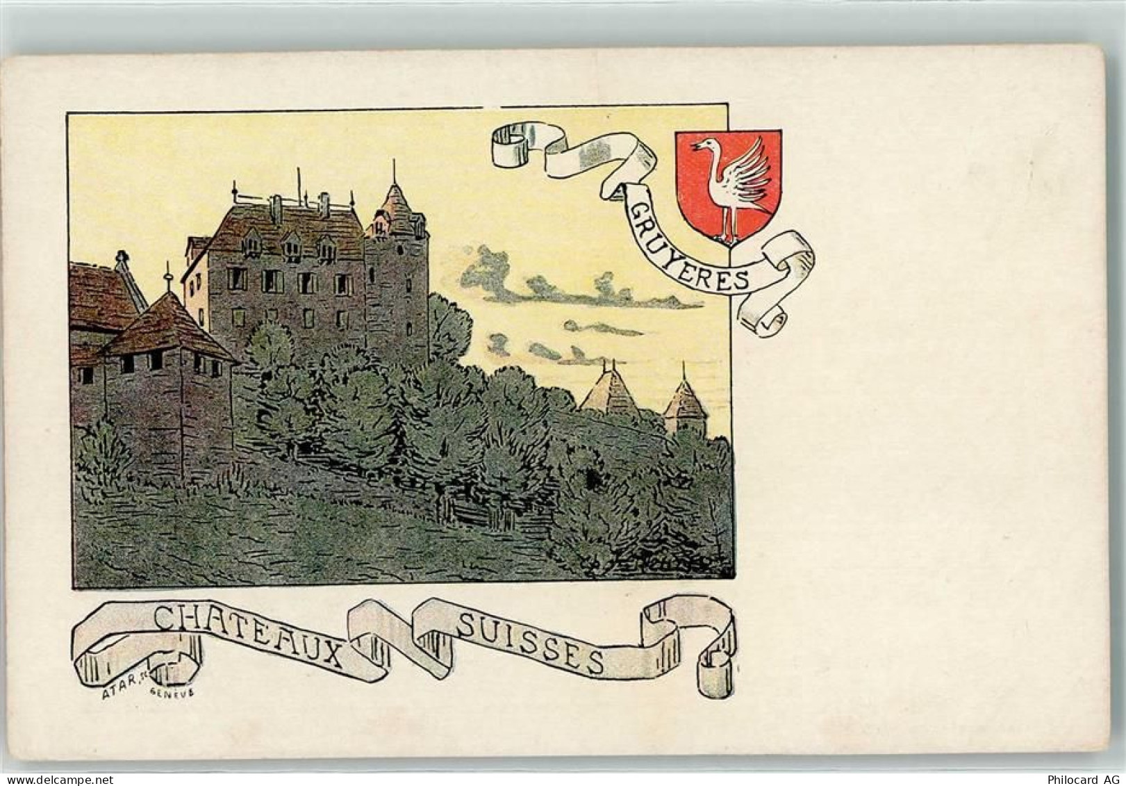 1663 Gruyères - Cgateux Suisses Wappen - 13902423