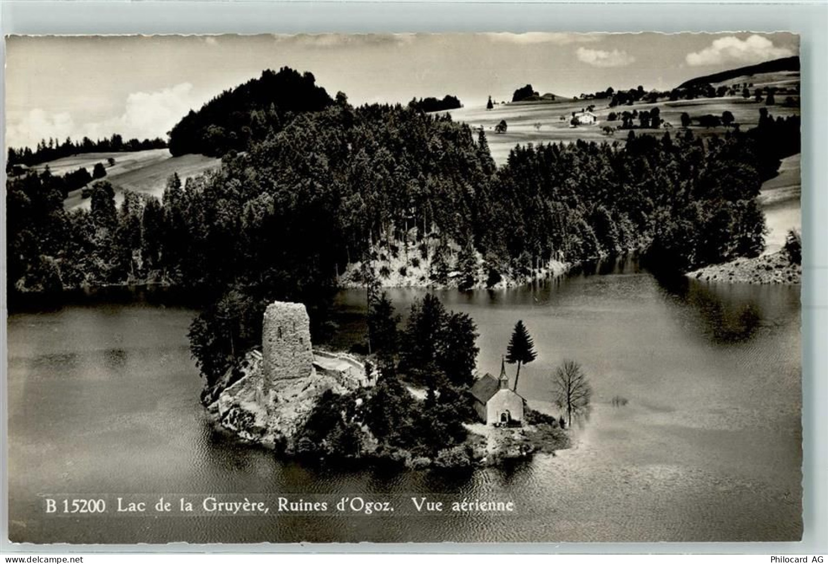 1663 Gruyères - Lac de la Gruyere Ruines dOgoz Vue aerienne Flugaufnahme... - 10395697