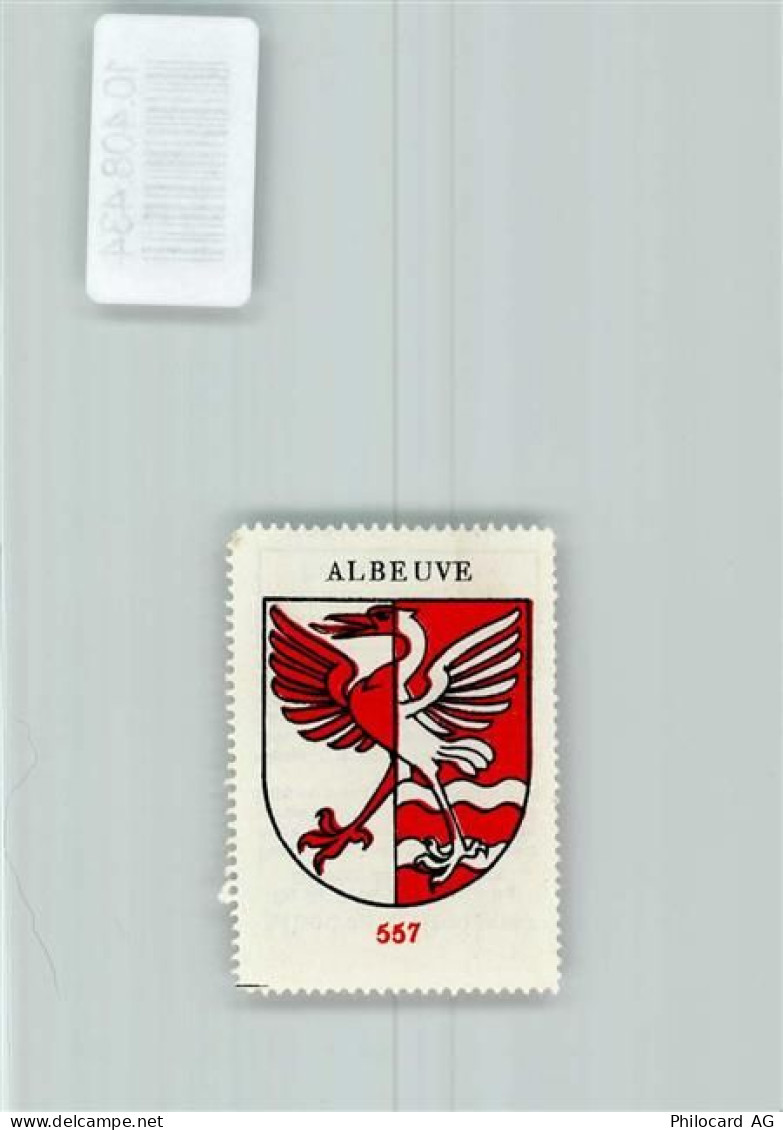 1669 Albeuve - Vignette Wappen Kaffee Hag ca 1920-1940 Kranich - 10408434