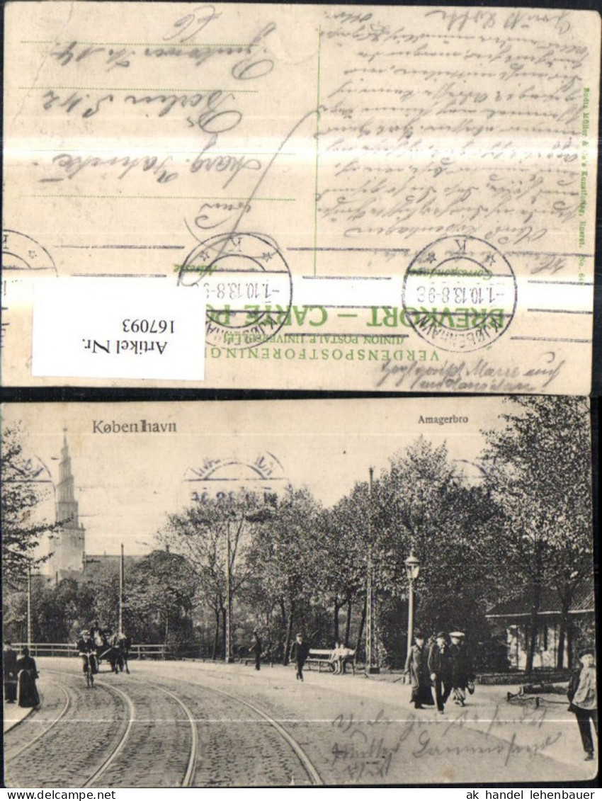 167093,Kobenhavn Kopenhagen Amagerbro Gleise Personen 1913