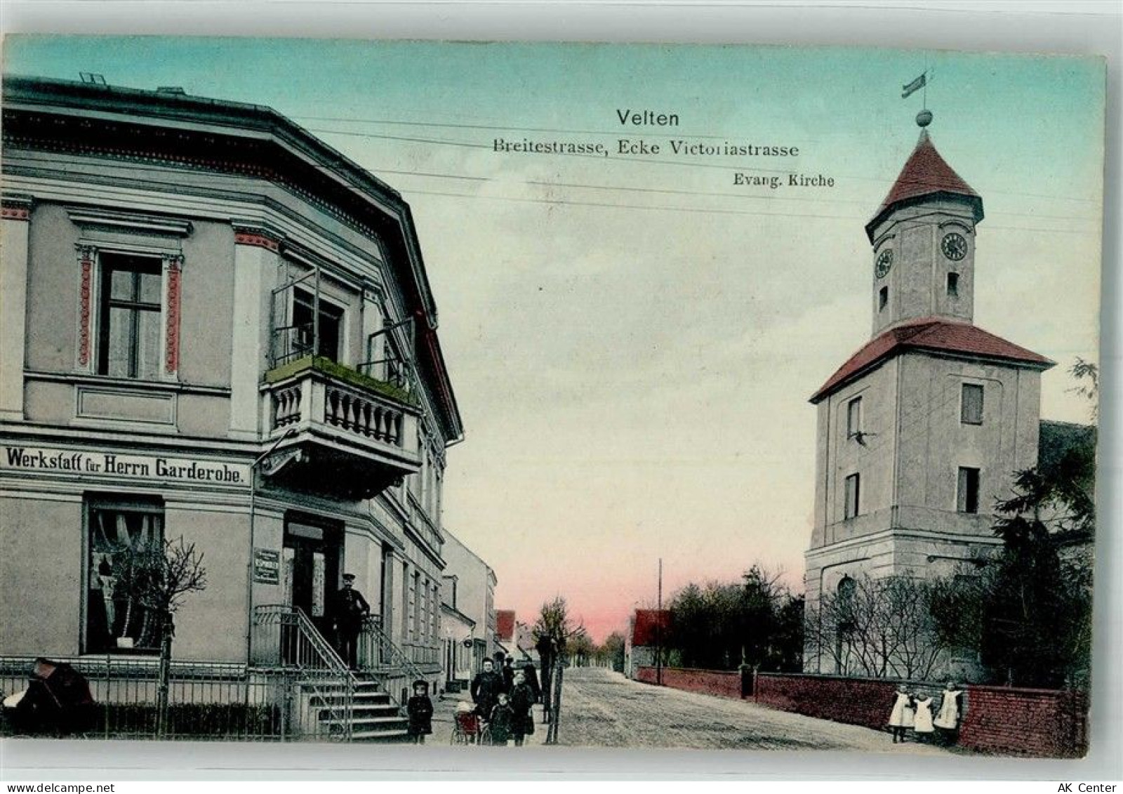 16727 O1420 Velten 1909 - Breitestrasse Ecke Victoriastrasse Herrenschne... - 13669129