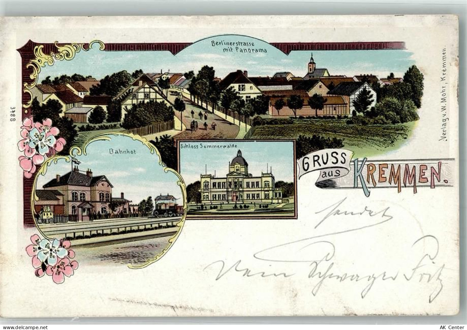 16766 O1423 Kremmen 1903 Lithographie Bahnhof Schloß Sommerwalde Berline... - 13659576