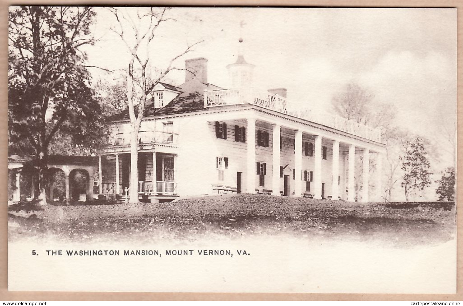 1677 (•◡•) MOUNT VERNON VA-Virginia WASHINGTON MANSION 1890s FOSTER- REYNOLDS N° 5 Authorized act congress May 19, 1898