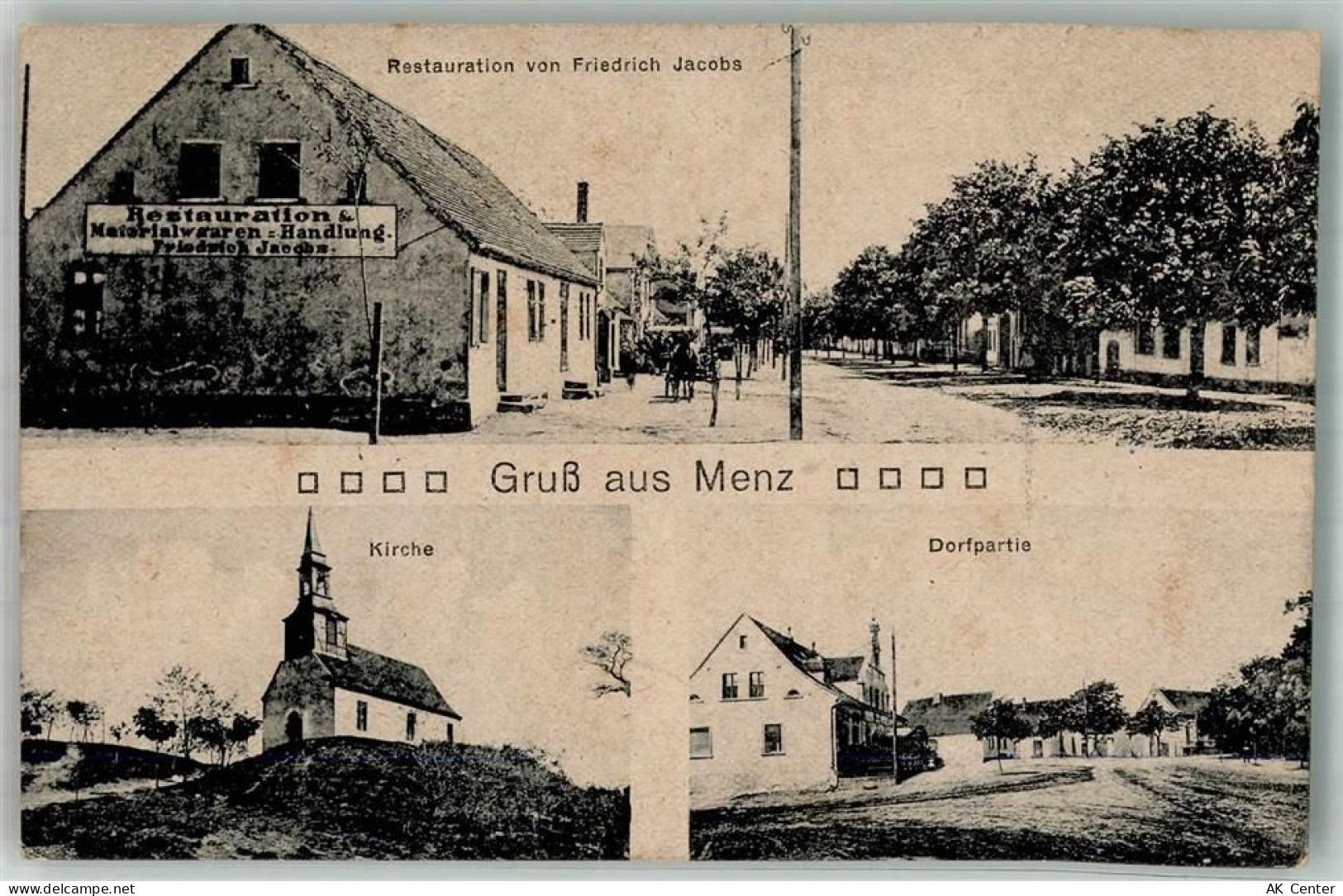 16775 O1431 Menz b Gransee - Gasthaus Jacobs Dorfkirche Dorfstrasse - 13665339