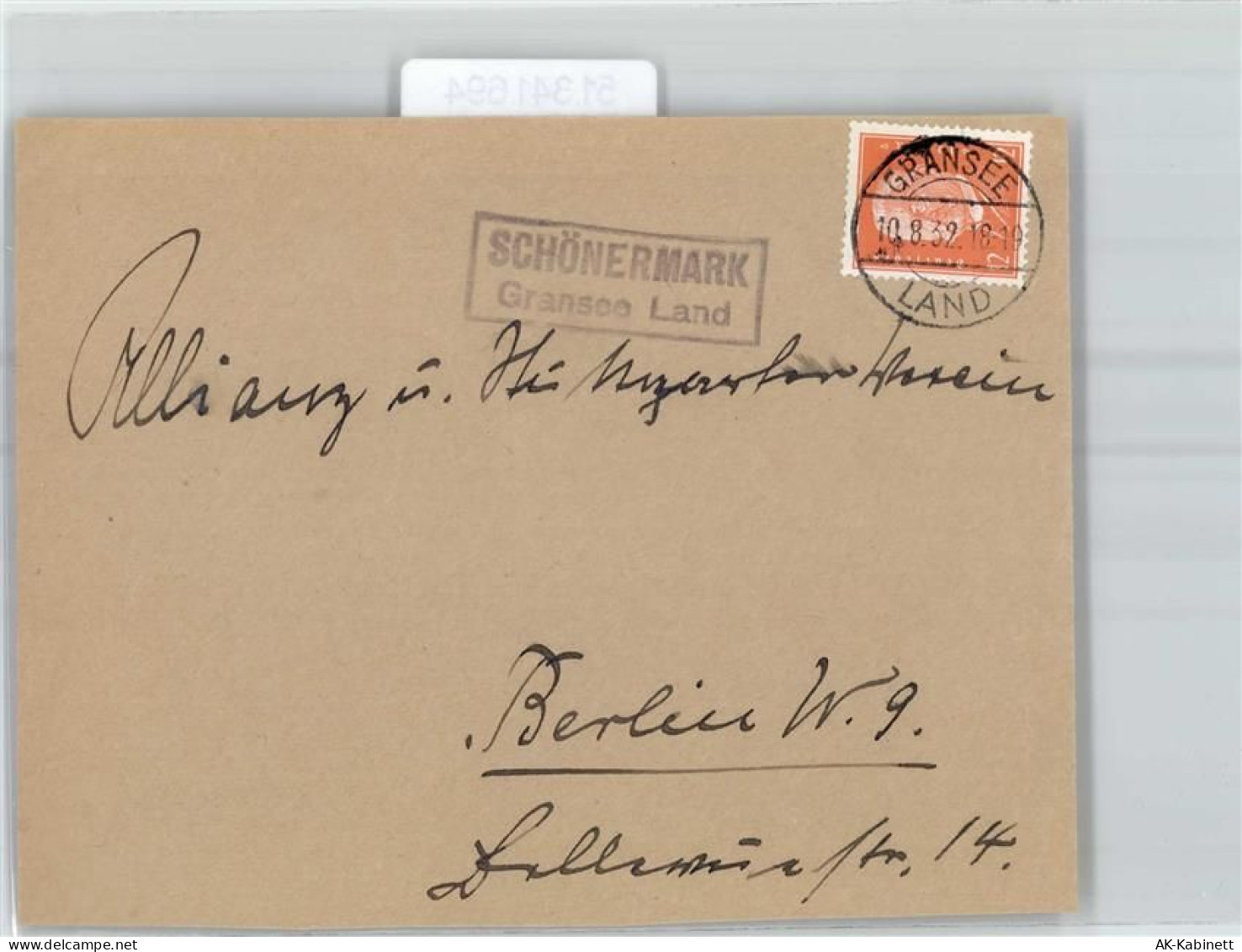 16775 O1431 Schönermark b Gransee - Landpoststempel - 51341694