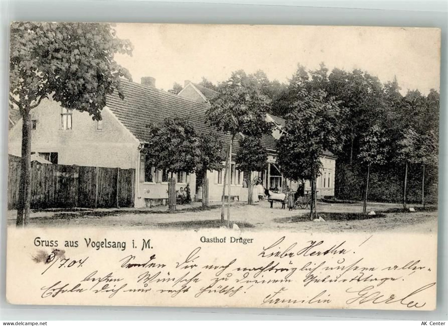 16792 O1431 Vogelsang b Zehdenick 1904 - Gasthaus Dräger Eselfurwerk Bah... - 13664027