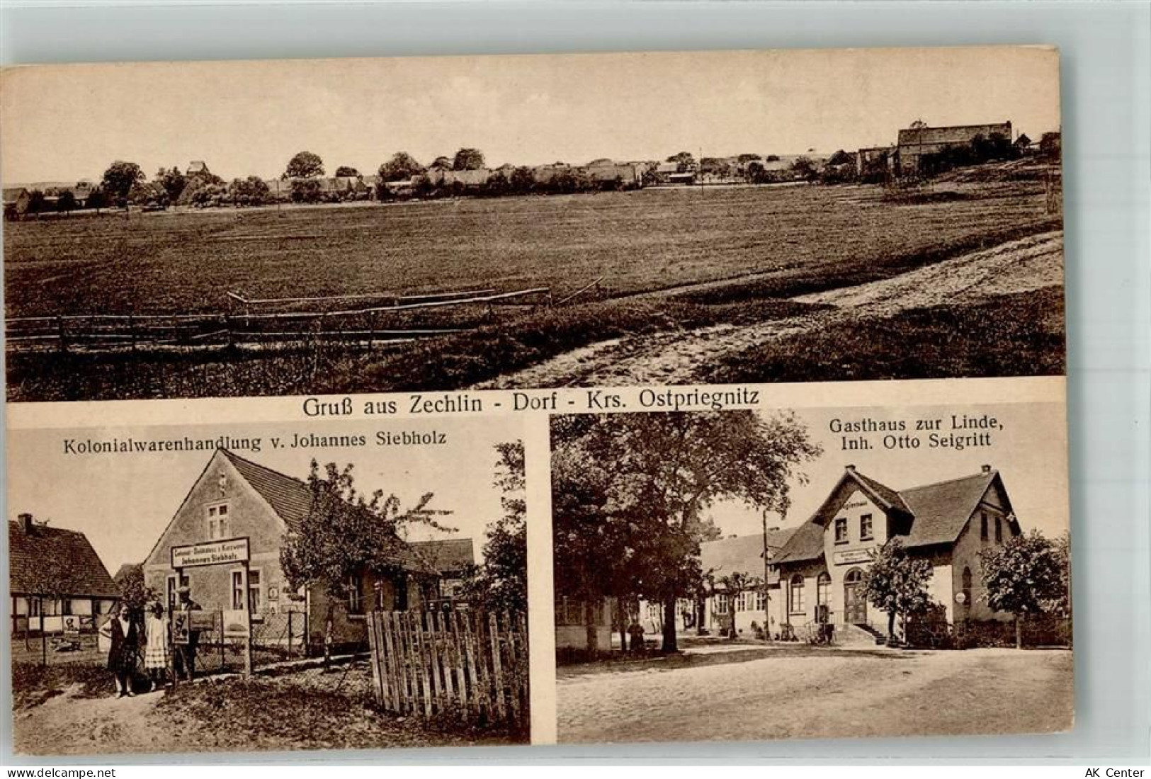 16818 O1950 Dorf Zechlin - Gasthaus zur Linde Kolonialwaren Siebholz - 13662856