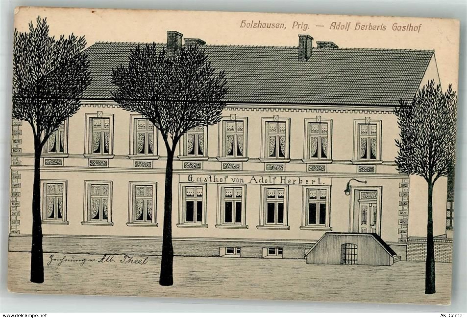 16866 O1901 Holzhausen b Neustadt, Dosse 1917 Künstlerkarte Gasthaus von... - 13665235