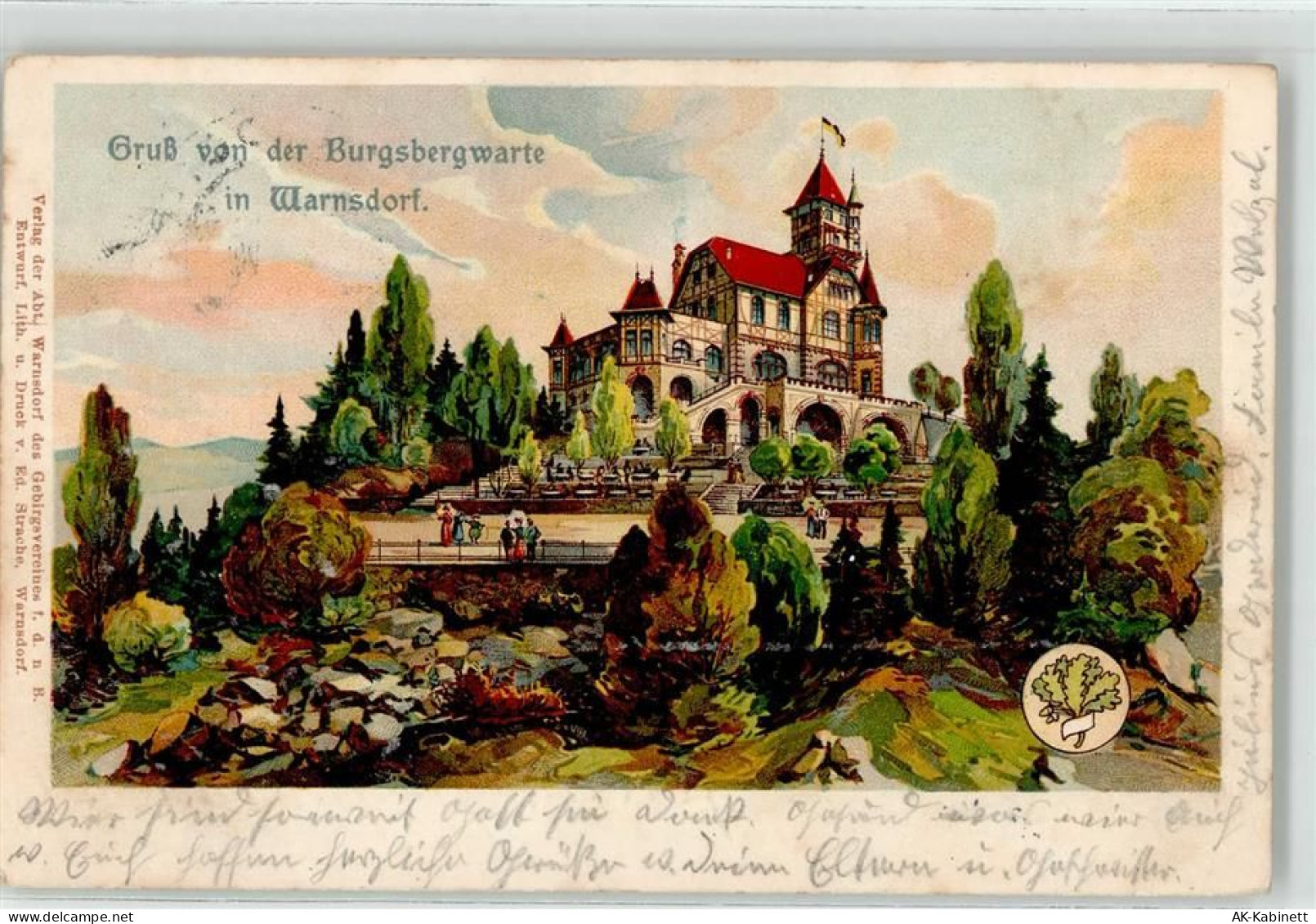 16945 O1921 Warnsdorf b Meyenburg, Prignitz - Burgsbergwarte - 52109498