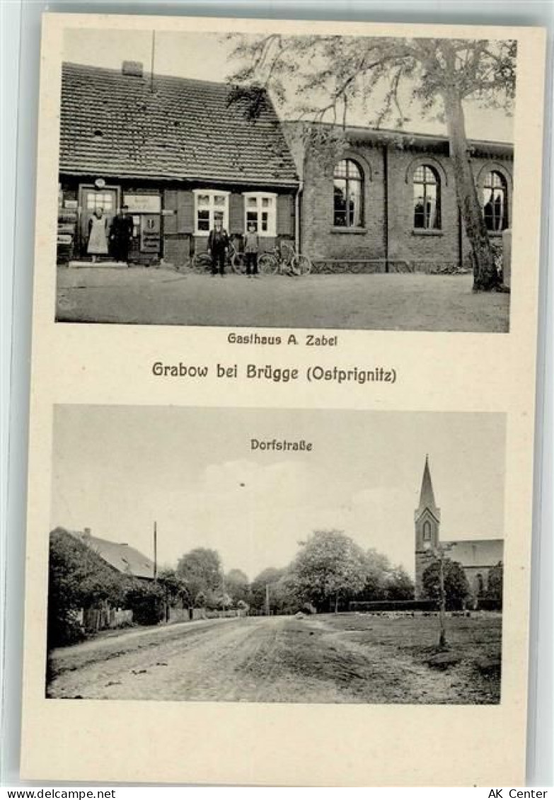 16945 O1922 Brügge b Pritzwalk - Dorfstraße Gasthaus Zabel Fahrräder - 13632188
