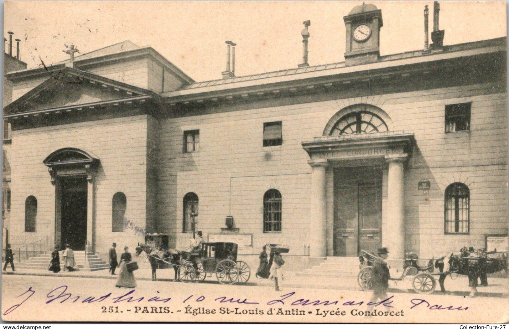(17/09/25) 75-CPA PARIS - 9ème ARRONDISSEMENT - EGLISE SAINT-LOUIS D'ANTIN - LYCEE CONDORCET
