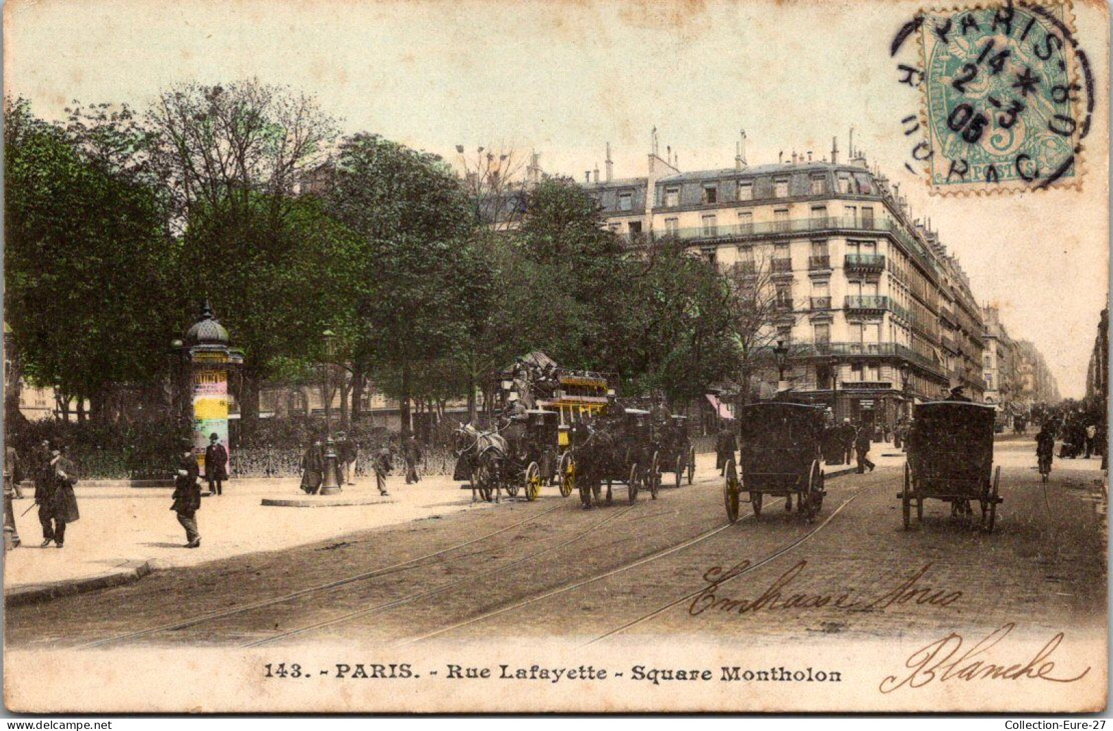 (17/09/25) 75-CPA PARIS - 9ème ARRONDISSEMENT - RUE LAFAYETTE - SQUARE MONTHOLON