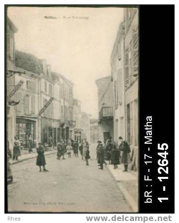 17 Matha - Matha - Rue D'Aulnay - rue d'aulnay epicerie enseigne magasin - cpa -  /  D17D  K17224K  C17224C