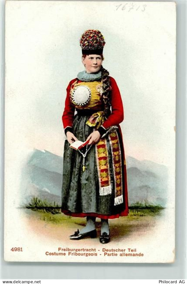 1700 Fribourg Freiburg - Trachtenfrau Fribourg deutscher Teil - 10614227