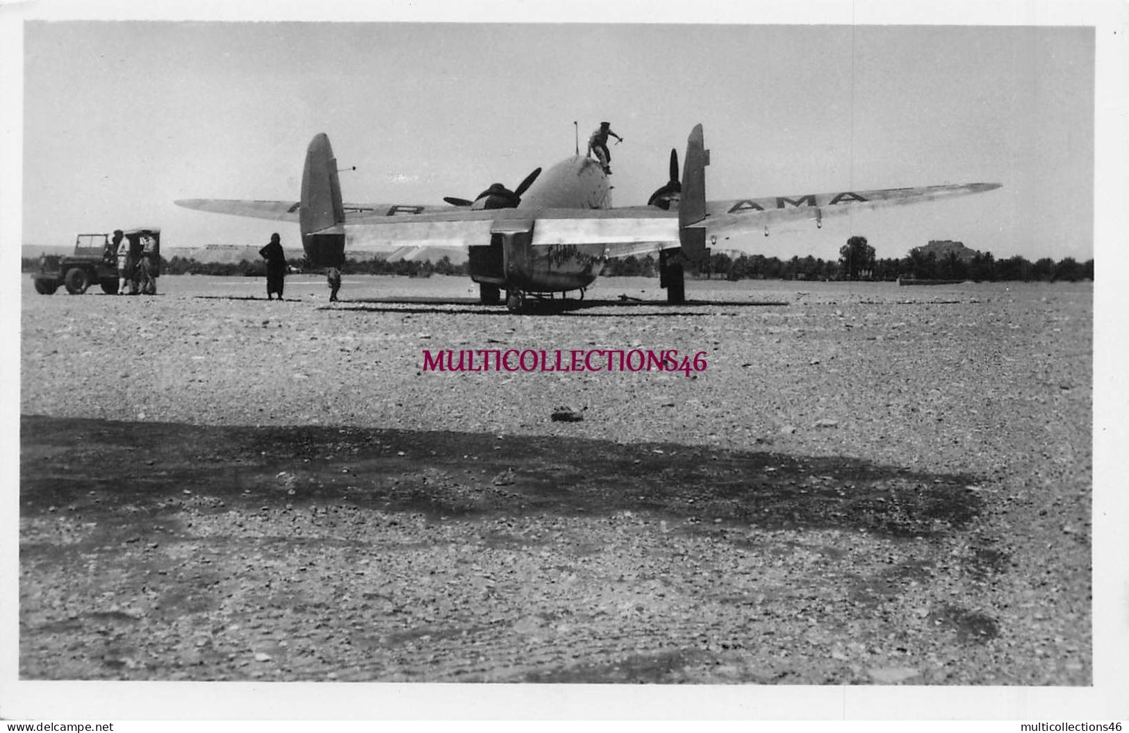 170726A - ALGERIE EL MENIA EL GOLEA plus confortable que car sur piste et huit fois plus rapide 44 Blanc AVION AMA jeep