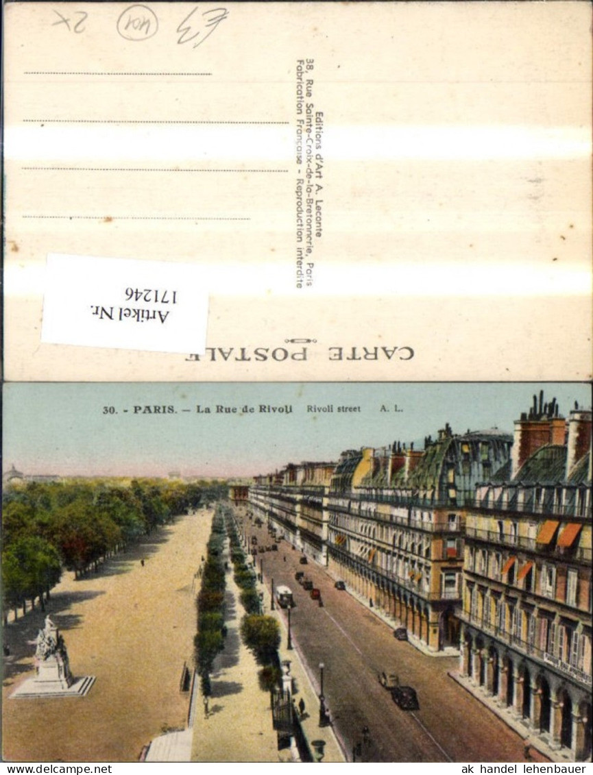 171246,Paris La Rue de Rivoli Rivoli street Strasse m. Strassenbahn Auto