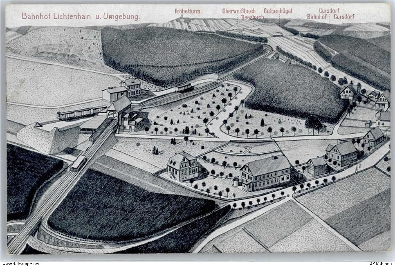 17268 O2091 Lichtenhain , Uckermark - Zeichnung, Bahnhof - 50958752
