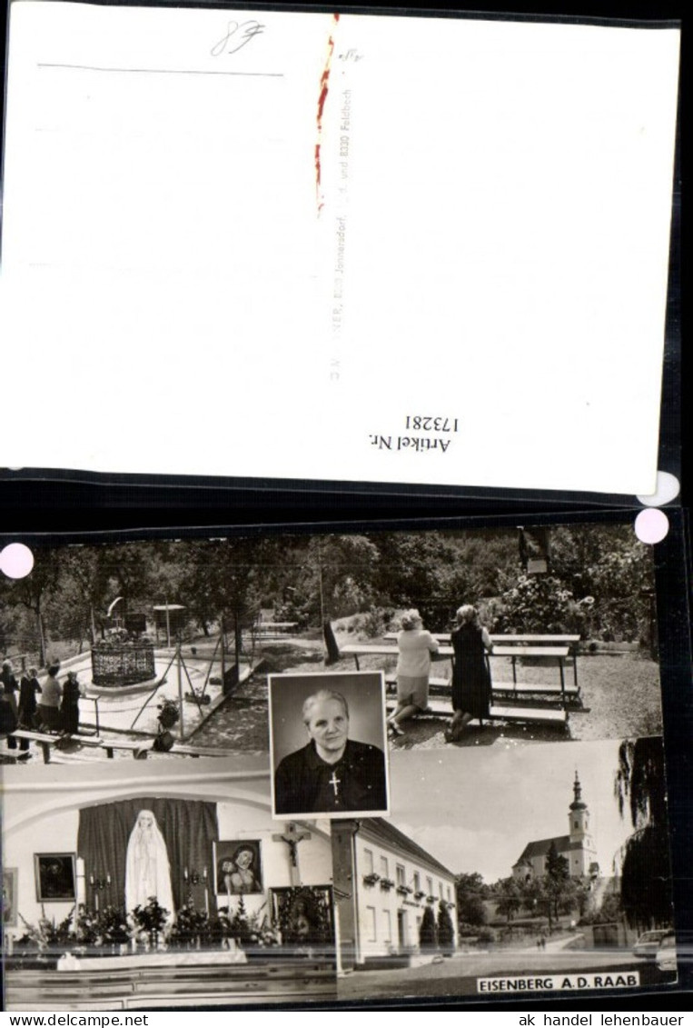 173281,Eisenberg a. d. Raab Kirche Personen b. Beten Mehrbildkarte