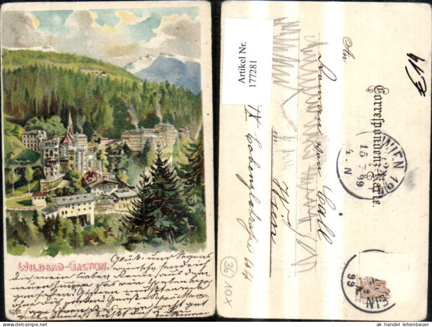 177281,Wildbad Gastein Bad Gastein Künstler Ak
